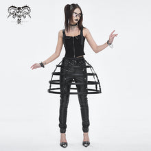 Load image into Gallery viewer, SKT202 Black leather punk short bustle
