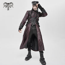 Load image into Gallery viewer, CT26902 Punk pleated leather long coat
