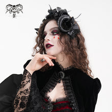 Load image into Gallery viewer, AS190 Black devil horn women cosplay hairpin headband
