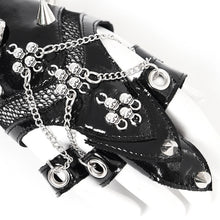 Load image into Gallery viewer, GE042 Women punk Short patent leather long middle finger gloves
