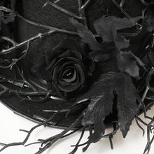 Load image into Gallery viewer, AS283 Gothic Twig and Rose Mini Top Hat
