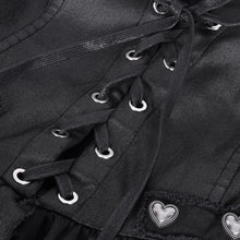 Load image into Gallery viewer, SKT214 Punk faux leather elastic rubberized twill mesh suspender dress
