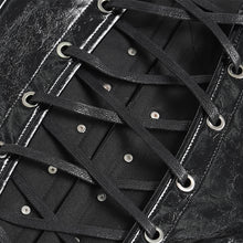 Load image into Gallery viewer, CST00901 Black Punk-Style Glossy Leather Strapless Corset
