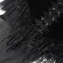 Load image into Gallery viewer, ETT04001 Black Off-shoulder three-quarter sleeve Gothic T-shirt&nbsp;
