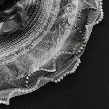 Load image into Gallery viewer, EAS02401 Grey and White Half-rimmed feather flower headband straw hat
