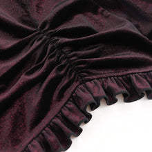 Load image into Gallery viewer, SHT14102 wine Women Glossy Velvet Swallowtail blouse
