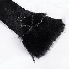 Load image into Gallery viewer, CT239 Gothic Women Black Patterned leather long-sleeved short wool jacket
