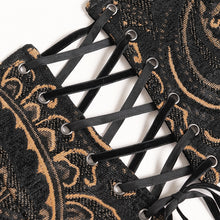 Load image into Gallery viewer, AS299 Black and Apricot Paisley Gothic Waist Belt
