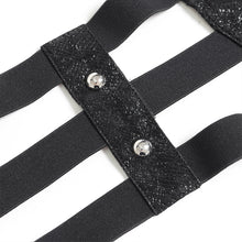 Load image into Gallery viewer, AS311 Punk-style elastic belt featuring snakeskin-effect leather, demon eye motif, and stud embellishments
