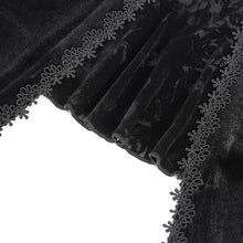 Load image into Gallery viewer, ETT04101 black Gothic shiny velvet halterneck long-sleeved T-shirt
