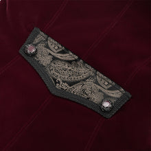 Load image into Gallery viewer, CT25402 RED Gothic faux two piece embossed dress coat
