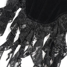 Load image into Gallery viewer, ECST01401 Gothic Corset with Long Beaded Tassels at the Bust
