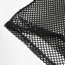 Load image into Gallery viewer, TT317 Large Diamond Mesh &amp; Faux Leather Paneled Woven Punk T-Shirt

