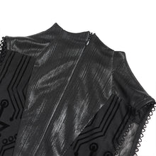 Load image into Gallery viewer, SKT246 Flocked Circuit Board Print Mesh Cyber Dress
