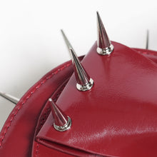 Load image into Gallery viewer, AS31502 Red Punk-style glossy bag with heart and bow details

