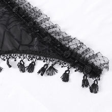 Load image into Gallery viewer, CA047 Women Gothic Flocked Spider Web Hooded Shawl
