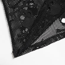 Load image into Gallery viewer, TT321 Punk Skull Mesh Hooded Sleeveless T-Shirt
