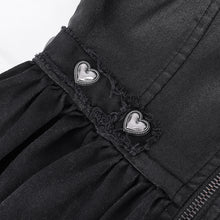 Load image into Gallery viewer, SKT214 Punk faux leather elastic rubberized twill mesh suspender dress
