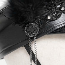 Load image into Gallery viewer, AS256 Long and short feather tassel chain leather military cap
