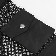 Load image into Gallery viewer, SHT162 Diamond Mesh Punk Shirt with Accordion Pockets Cuffs
