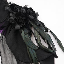 Load image into Gallery viewer, ECST00702 purple Gothic Pattern Jacquard Feather Rose Women sexy Corset

