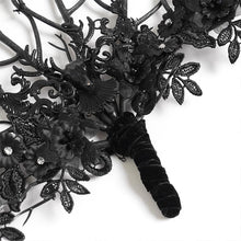 Load image into Gallery viewer, EAS046 Fan with Branch-Patterned Lace Appliqué
