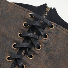 Load image into Gallery viewer, AS197 Steampunk women Distressed leather corset with metal eyelets
