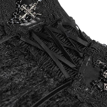 Load image into Gallery viewer, ESKT079 Gothic Jacquard High-Waisted Skirt with Frayed Trim
