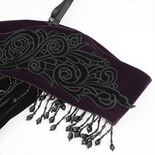 Load image into Gallery viewer, ESKT07602 Black and Purple Gothic Off-Shoulder Fishtail Dress
