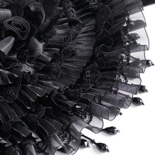 Load image into Gallery viewer, AS195 gothic black Lolita lace Big flower tassel half hat
