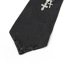 Load image into Gallery viewer, AS151 Gothic Rose dark fringe Men&#39;s Tie
