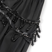 Load image into Gallery viewer, ESKT05701 Black Sequined Lace Mesh Gown Dress
