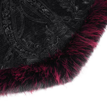 Load image into Gallery viewer, ECT02302 Black And Red Cashmere diamond check fleece collar Gothic jacket
