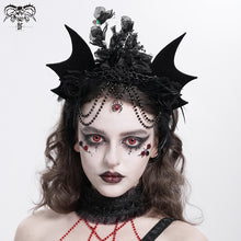 Load image into Gallery viewer, AS217 Gothic bat wings chain tassel headband
