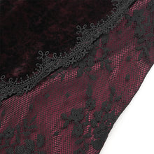 Load image into Gallery viewer, EPT01902 Black and Red Gothic velvet and lace flared trousers
