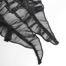 Load image into Gallery viewer, SKT250 Punk-Style Two-Tone Woven and Organza Paneled Mini Skirt
