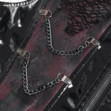 Load image into Gallery viewer, WT107 Punk Tree-Patterned Mesh &amp; Patent Leather Vest
