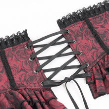 Load image into Gallery viewer, AS20902 new arrival black and red women Gothic rose zipper jacquard lace corset
