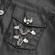 Load image into Gallery viewer, SHT123 Laminated Scratched Punk Swallowtail Shirt
