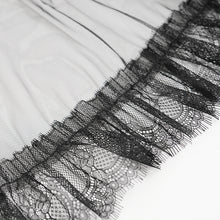Load image into Gallery viewer, ESKT051 Women Burnt Out Velvet and Diamond Flower Mesh Gothic Skirt
