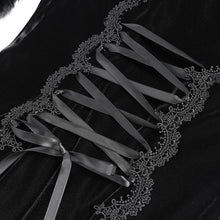 Load image into Gallery viewer, SKT24001 Black Long Trumpet Sleeve Gothic Fishtail Hooded Dress
