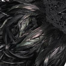 Load image into Gallery viewer, ESKT075 Gothic party Custom-made black feather big dress
