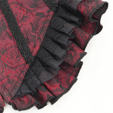 Load image into Gallery viewer, CST00802 Sexy Women Gothic Lace Up Rose Jacquard Pleated Suspender Corset
