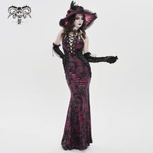 Load image into Gallery viewer, SKT25302 Gothic Velvet Strappy Dress with Side Seam Pleats
