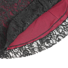 Load image into Gallery viewer, TT27902 Dark Red Gothic Double Lace Mesh Women T-Shirt
