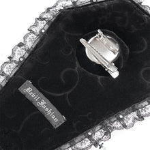 Load image into Gallery viewer, AS230 Coffin-shaped Gothic velvet jewelry clip
