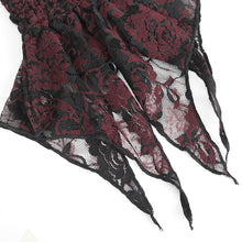 Load image into Gallery viewer, EGE00202 Black and red gothic Flocked rose mesh feather sleeves
