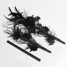 Load image into Gallery viewer, AS302 black vines, roses, and painted snake-headed scepter
