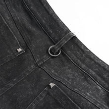 Load image into Gallery viewer, PT300 Punk-Style Straight-Leg Trousers with Acid-Wash Effect (Convertible into Shorts)
