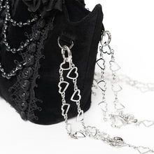 Load image into Gallery viewer, EAS04101 Black Bat-Wing-Opening Velvet Handbag
